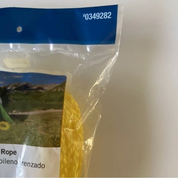 Blue Hawk 100’ X 1/4” Yellow Hollow Nylon Rope Safe Working Load 110 LBS NEW - Picture 5 of 8